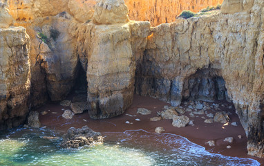 Atlantic rocky coast(Algarve, Portugal).