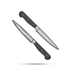 Kitchen knife isolated on white background. Vector illustration.