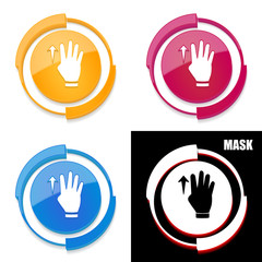  okrągła ikona 3D z blaskiem zestaw 