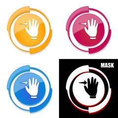  okrągła ikona 3D z blaskiem zestaw 