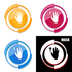  okrągła ikona 3D z blaskiem zestaw 