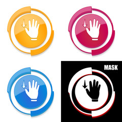  okrągła ikona 3D z blaskiem zestaw 