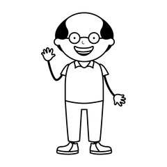 cute grandfather character icon vector illustration design