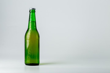 bottle of beer on white background