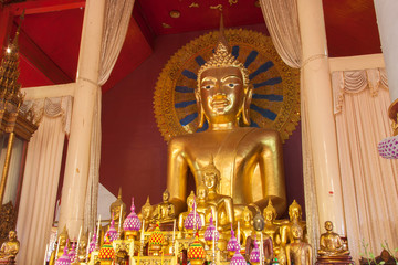 Golden Buddha Statue at Wat Chedi Luang,Chiang Mai Thailand