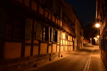 Fototapeta na wymiar Night view in the historical town of Bamberg, Bavaria, region Upper Franconia, Germany