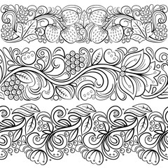 Traditional Russian vector pattern in khokhloma style.