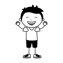 cute little boy character vector illustration design