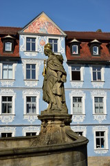 Bamberg, Germany - baroque statue of Holy KUNIGUNDE in the historical town of Bamberg, Bavaria, region Upper Franconia, Germany