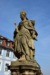Fototapeta na wymiar Bamberg, Germany - baroque statue of Holy KUNIGUNDE in the historical town of Bamberg, Bavaria, region Upper Franconia, Germany