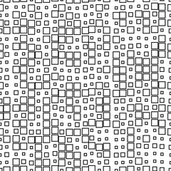 Seamless geometric black and white ornament generated by random squares - 139103089
