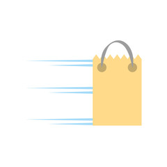 paper bag gift delivery fast vector illustration eps 10