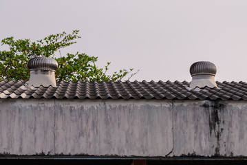Ventilation system on the roof of factory.