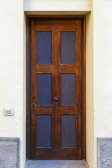 Old Italian wooden door. Rome, Italy