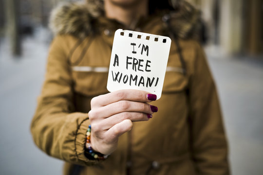 woman and text I am a free woman