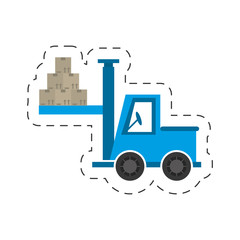 delivery truck forklift boxes vector illustration eps 10