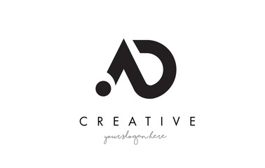 AD Letter Logo Design with Creative Modern Trendy Typography.