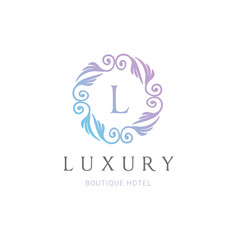 Luxury Boutique logo, Calligraphic Emblem element, vector illustration 