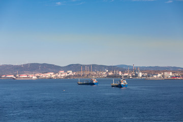 Fototapeta premium Two Tankers in Gibralter