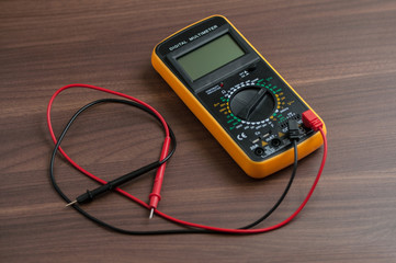 Digital multimeter on the table