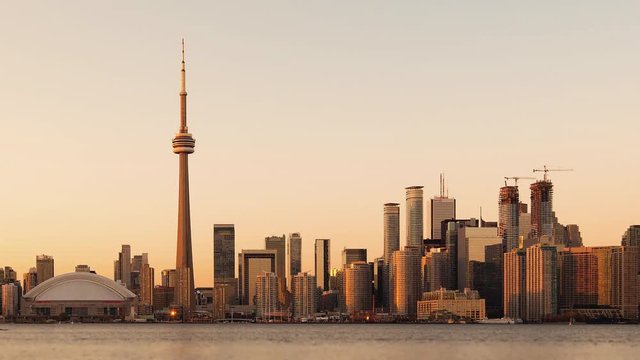 The Skyline from Toronto Islands.
4K Video Sequence of Toronto, Canada - The Skyline from Day to Night.