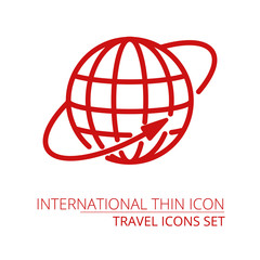 Planet Earth globe - Vector icon isolated on white