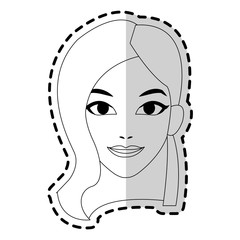 pretty young woman icon image vector illustration design 