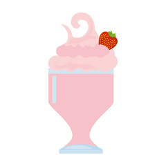 glass cup milk shake delicious vector illustration eps 10