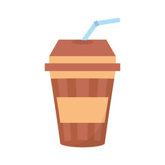 fresh beverage plastic cup straw vector illustration eps 10