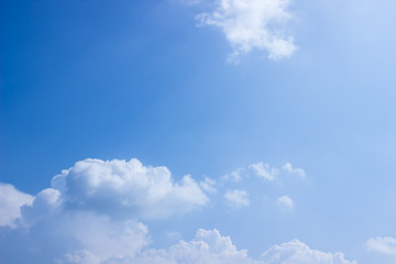 White fluffy clouds in the blue sky