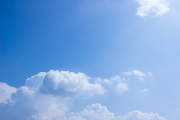 White fluffy clouds in the blue sky