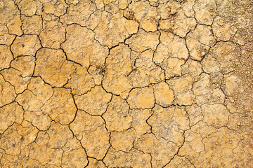 Cracked dry brown soil background, global warming effect