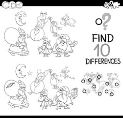 xmas differences coloring page