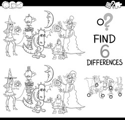 Fototapeta na wymiar differences game coloring page