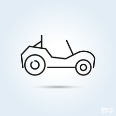 Beach buggy vector icon