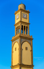 Clock tower at Bazar Aya in the old Medina of Casablanca, Morocco