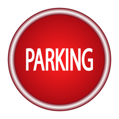 parking red round glossy modern design web icon