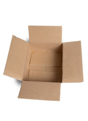 Empty cardboard box on a white background