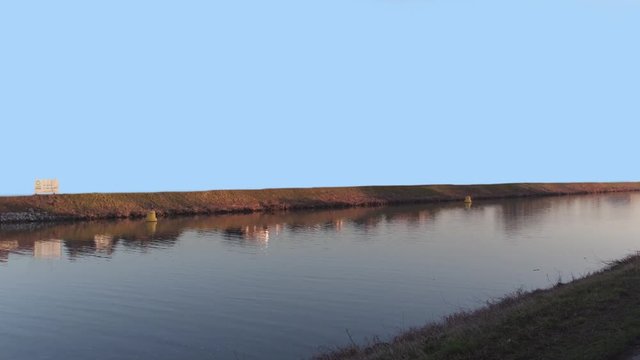 Rotoscoped blue screen footage of ship canal only.