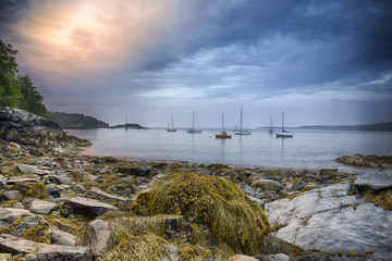 Cloudy Sunrise on Rockport Harbor