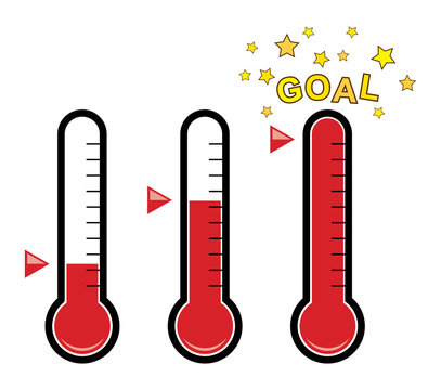 vector clipart set of goal thermometers