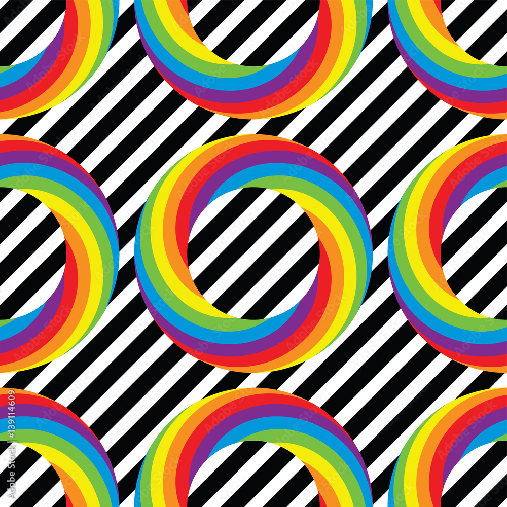 Poster vector seamless pattern of colorful round wheel circles