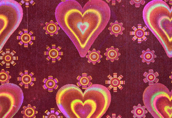 glitter background with hearts and stars