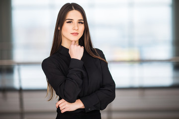 Modern business woman in the office background