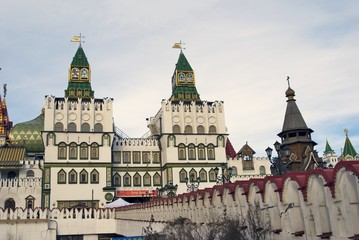 Fototapeta na wymiar Izmailovo Kremlin in Moscow. Popular landmark. Color photo.