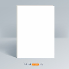 Blank closed office binder or file for corporate identity design, laying, 3d view, on light studio background. Vector illustration. EPS10.