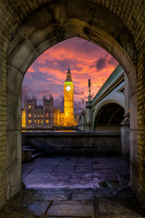 Big Ben bei Sonnenuntergang, London, Großbritannien