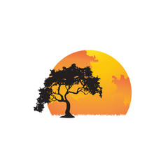 Tree logo moon