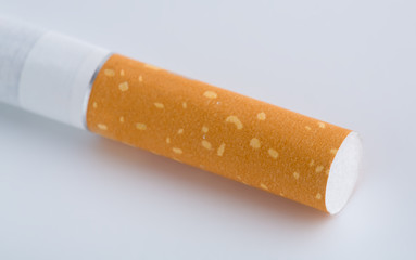 cigarette close up isolated on white background. Drug addiction. Tobacco smoking. cancer. Nicotine. Bad habit.