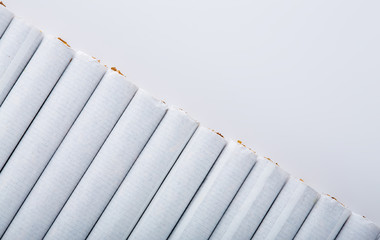 cigarette close up isolated on white background. Drug addiction. Tobacco smoking. cancer. Nicotine....